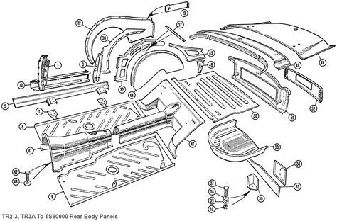 Rear Body Floor Panels Tr A Moss Europe Classic Car