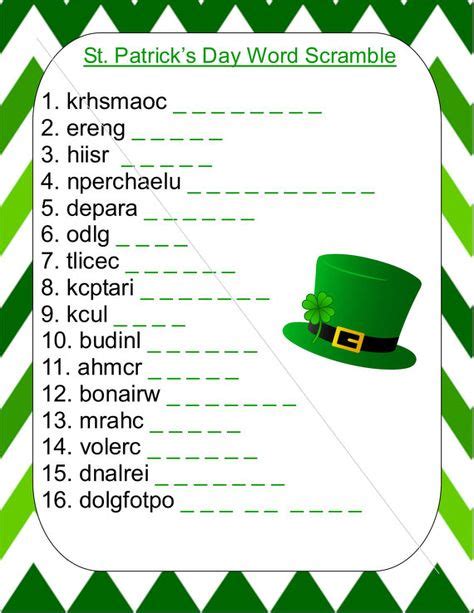 St Patrick S Day Word Scramble With Answers On Etsy St Pattys