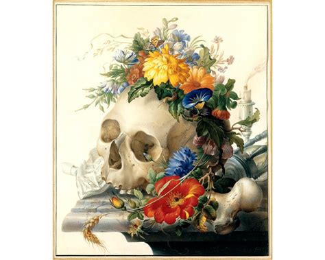 Flower Skull Art Print Skull With Flowers Vanitas Dutch Still Life