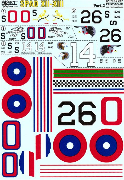 Print Scale Decals Spad Xii Spad Xiii American Wwi Fighters Ebay