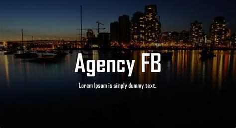 Agency Fb Font Free Download Free By David Berlow Font Xs