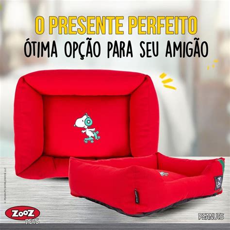 Cama Para Cachorro E Gato Pet Snoopy Skate Vermelho G MadeiraMadeira