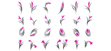 24 Floral Logo Design Elements - Free Logo Design Templates