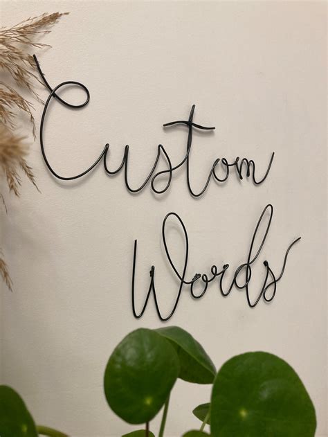 Custom Words Wire Art Wall Sign Personalized Wire Art - Etsy