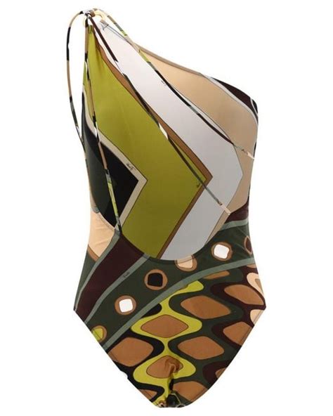 Emilio Pucci Vivara Print Swimsuit In Metallic Lyst