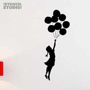 The Stencil Studio Schablonen Design Mädchen mit Ballon Banksy Stil