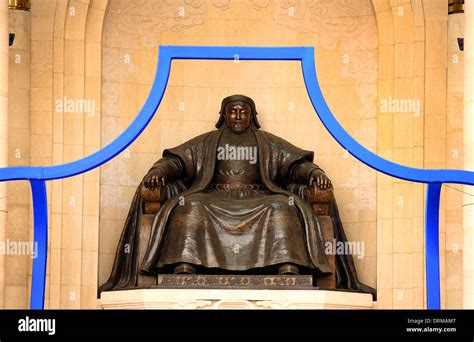 Genghis Khan Statue, Sukhbaatar Square Stock Photo - Alamy