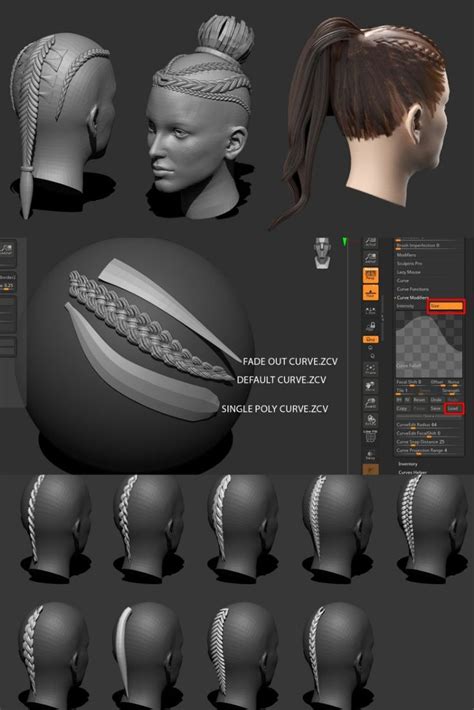 ArtStation ZBRUSH LOW POLY HAIRSTYLE GENERATOR Imm Brush Bundle