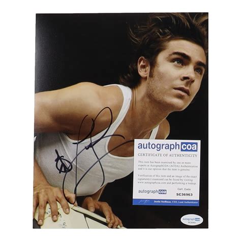 Zac Efron Signed 8x10 Photo ACOA Pristine Auction