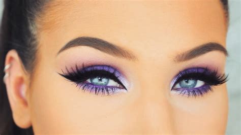 Simple Bright Purple Smokey Eyes Spring Summer Makeup Tutorial Youtube