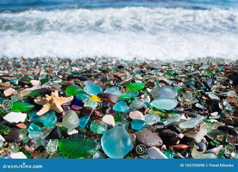 Beach of glass pebble stock photo. Image of scattered - 103705098