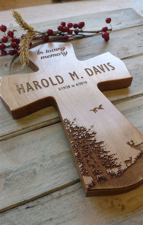 Wood Memorial Cross T For Loss Personalized Memorial Etsy