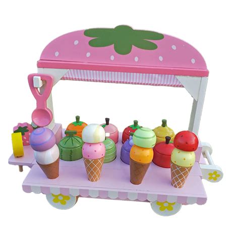 Petsola Ice Cream Cart Toy Pretend Toy Popsicle Toy Role Play Toy