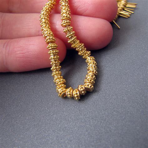 K Gold Spacer Beads X Mm Solid Carat Yellow Gold Etsy