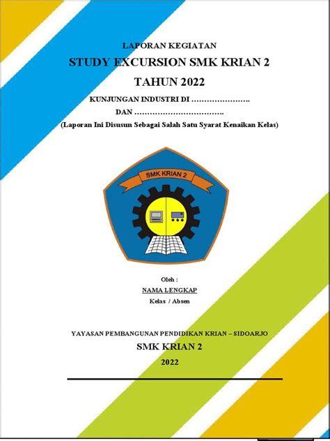 Contoh Cover Laporan Kunjungan Industri Pdf