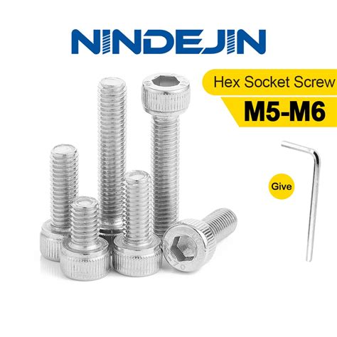 Nindejin Hex Socket Cap Head Screw Stainless Steel Allen Bolt With