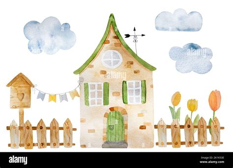 Spring house painting Stock Photo - Alamy