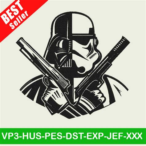 Darth Vader Half Face Storm Trooper Embroidery Designs Storm Trooper