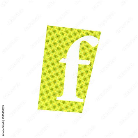 Letter F Magazine Cut Out Font Ransom Letter Isolated Collage