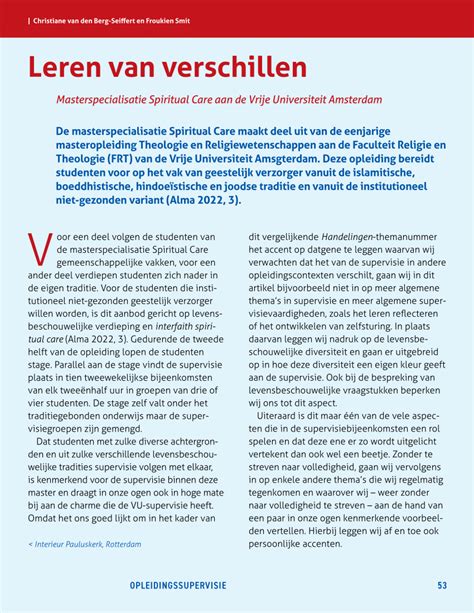 PDF Leren Van Verschillen Masterspecialisatie Spiritual Care Aan De