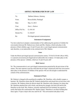 Office Memorandum Of Law Pdf