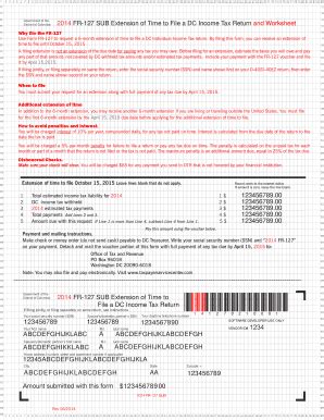 Fillable Online Otr Cfo Dc Fr Extension Of Time To File A Dc