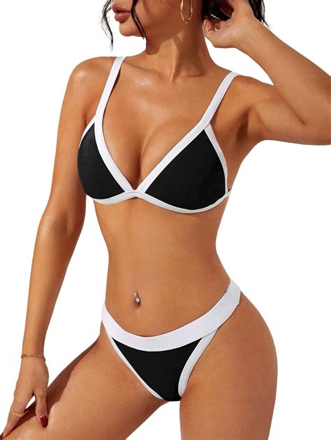 Amazon Swimall Women S Triangle Bikini Set Sexy Brazilian Sporty