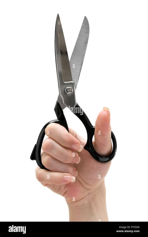 Hand Holding Scissors Stock Photo Alamy