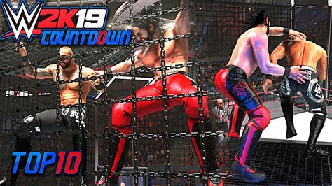 Top 10 Elimination Chamber Moments Wwe 2k19 Countdown Youtube