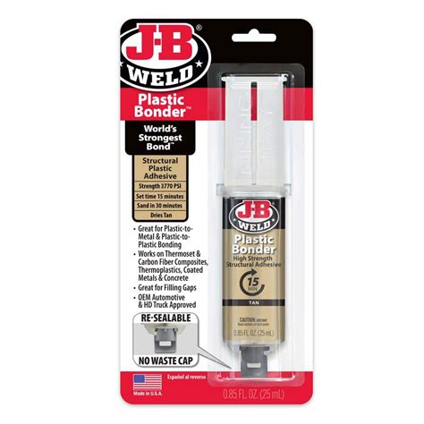 J-B Weld 0.85 oz. Plastic Bonder Epoxy 50133H - The Home Depot