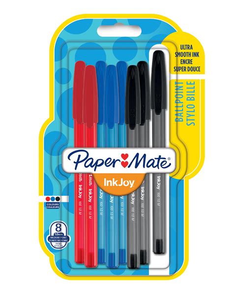 Stylo Bille Inkjoy Paper Mate Avec Capuchon Et Pointe Moyenne De