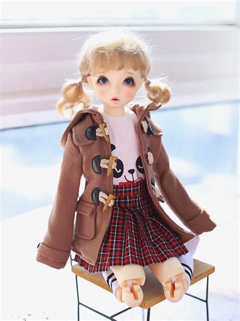 1 4 Size Bjd Msd Mdd Doll Clothes Camel Color Bjd Coat With Horn Button