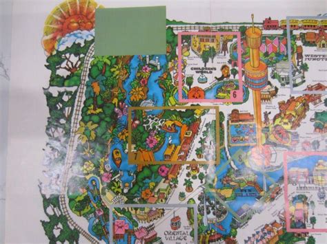 VTG. ASTROWORLD AMUSEMENT PARK MAP HOUSTON TEXAS 1972 MARVEL MCFEY GOOD ...