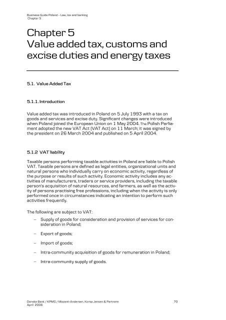 Chapter 5 Value Added Tax Customs And Excise Danske Bank