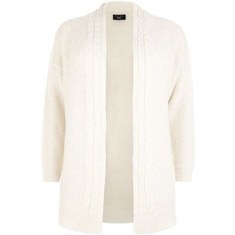 Plus Size Cream Cable Knit Cardigan Plus Size Long Sleeve Tops White