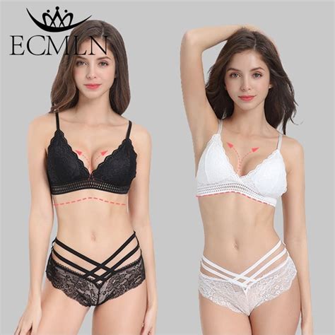 ECMLN Women Lingerie Sets Sexy Bra And Panty Set Lace Seamless Push Up