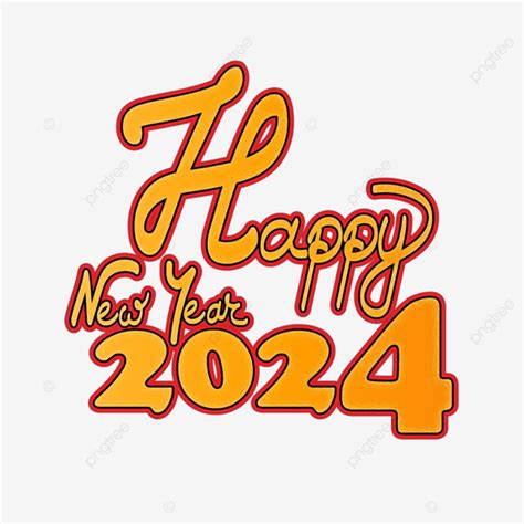 Feliz Ano Novo 2024 Caligrafia Original Vetor PNG Ano 2024 Ano Novo