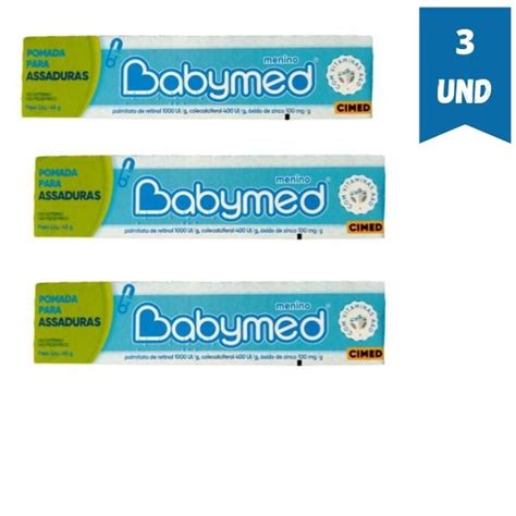 Kit 3 Pomada Para Assaduras Infantil Babymed Menino 45 G Shopee Brasil