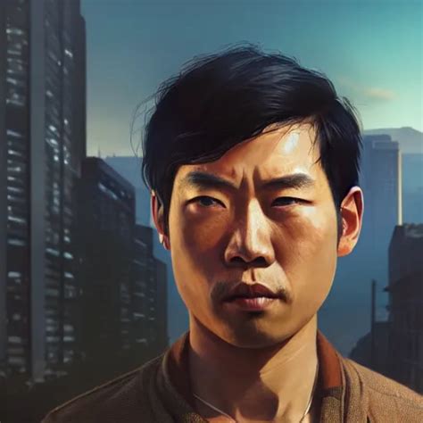 Highly Detailed Portrait Asian Man In Gta V Stephen Stable