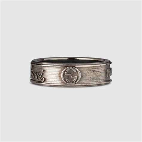 Wide Ring With Gucci Trademark Gucci Mens Rings 310441j84008110