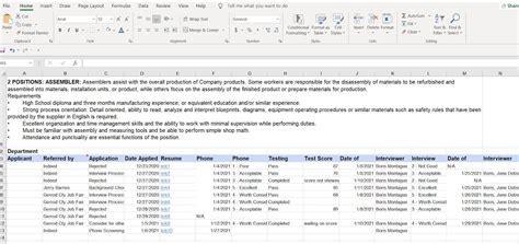 Applicant Tracking Spreadsheet Free Excel Templates For Recruitment