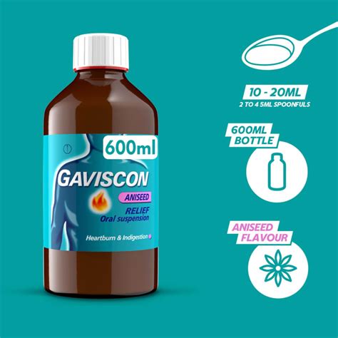 Gaviscon Aniseed 600ml Heartburn Relief B M Stores