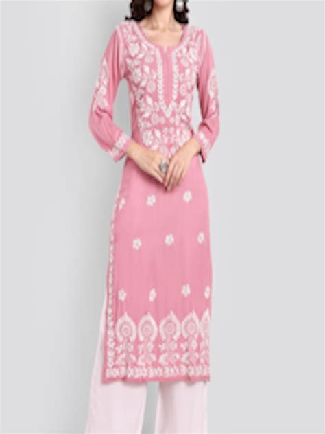 Buy Seva Chikan Ethnic Motifs Chikankari Embroidered Kurta Kurtas For