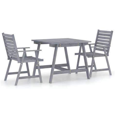 Mobilier D Ner De Jardin Pcs Gris Bois D Acacia Massif Leroy Merlin