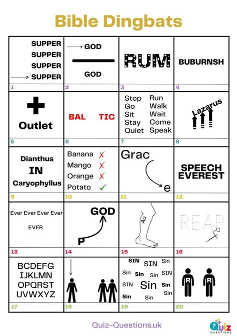 Bible Dingbats In Bible Quiz Games Bible Quiz Rebus Puzzles