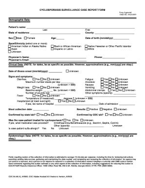 Fillable Online Health State Tn Cyclosporiasis Case Report Form The