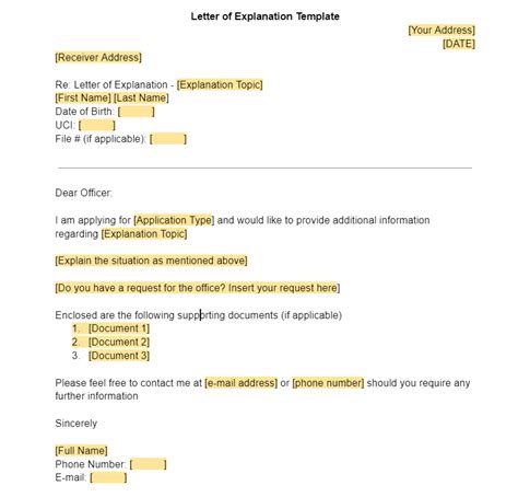 Explanation Letter To Immigration Officer Sample