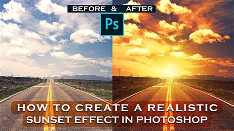 How To Create Realistic Sunset Effect In Photoshop Youtube