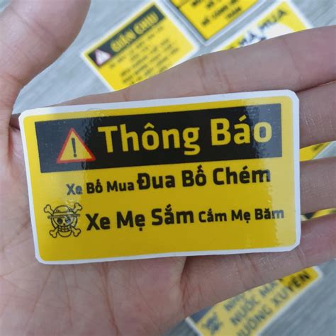 Tem Logo Sticker Cảnh Báo Nhiều Loại Không Cho Mượn Mượn Xe Nhớ Đổ