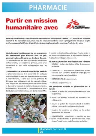 Partir en mission humanitaire avec Médecins sans Frontières PDF